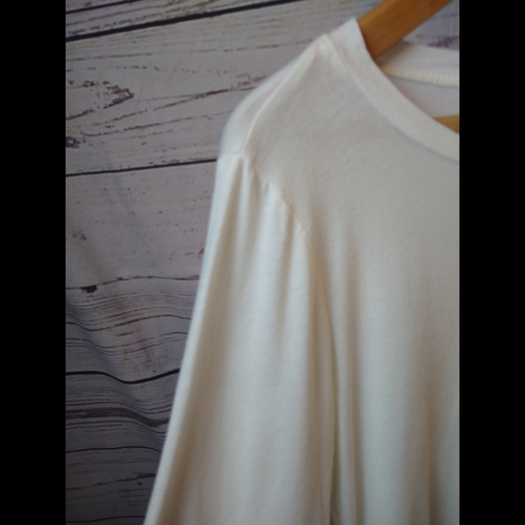 Anthropologie T.La Cream Ruffle Sleeve Tee - Picture 6 of 7